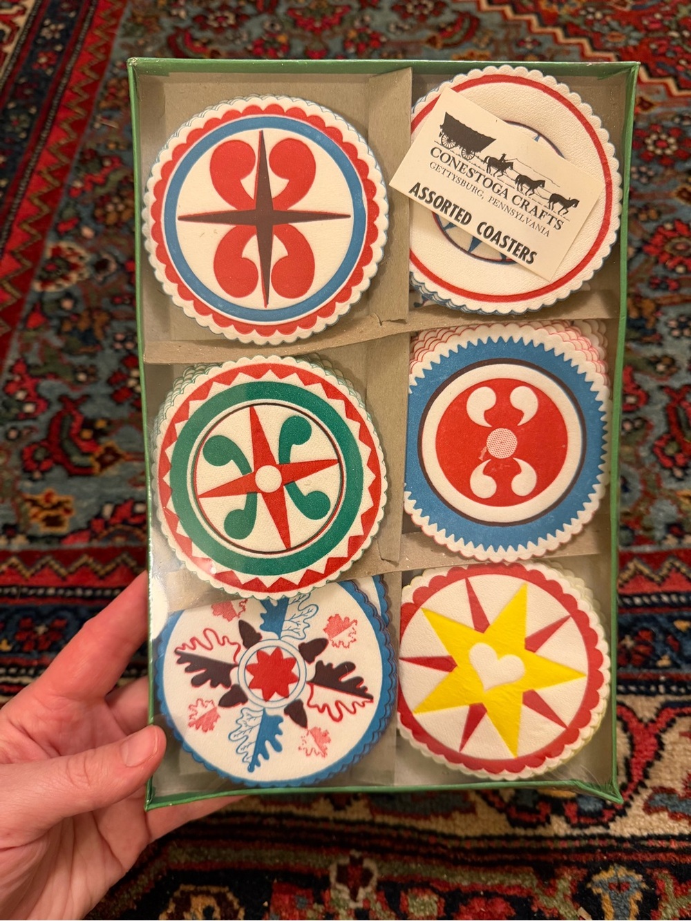 Vintage paper coasters